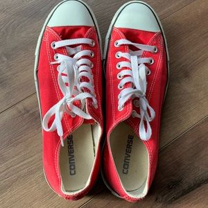 Red Converse Chuck Taylor All Star Canvas Ox Core, Size Men's 9 / Women's 11